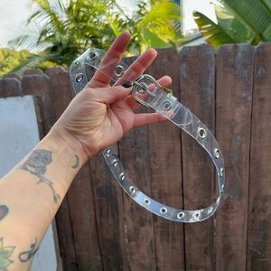 Clear Transparent Belt with Silver Buckle